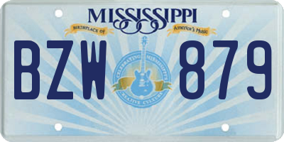 MS license plate BZW879