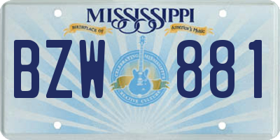 MS license plate BZW881