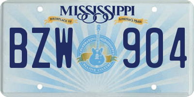 MS license plate BZW904