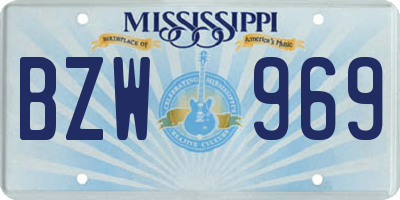 MS license plate BZW969