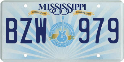 MS license plate BZW979