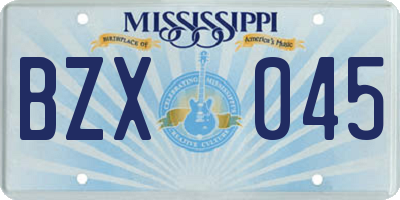 MS license plate BZX045