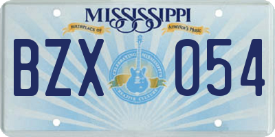 MS license plate BZX054