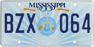 MS license plate BZX064