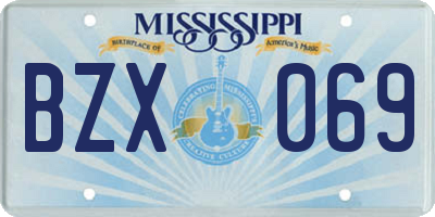 MS license plate BZX069