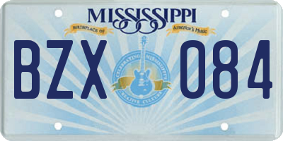 MS license plate BZX084