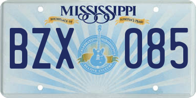 MS license plate BZX085