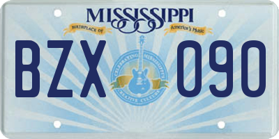 MS license plate BZX090