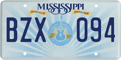 MS license plate BZX094