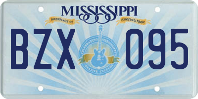 MS license plate BZX095