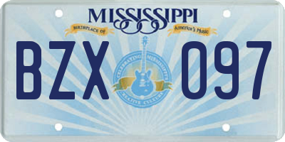 MS license plate BZX097