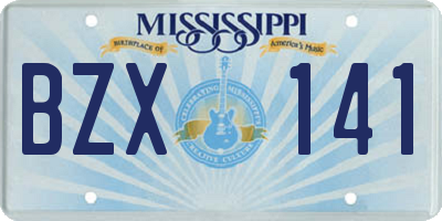 MS license plate BZX141