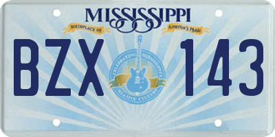 MS license plate BZX143