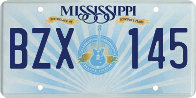 MS license plate BZX145