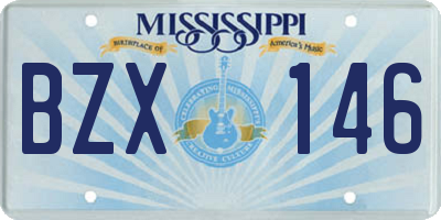 MS license plate BZX146