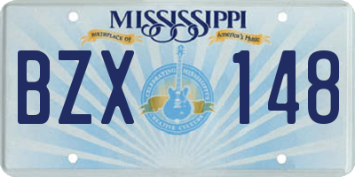 MS license plate BZX148