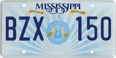 MS license plate BZX150