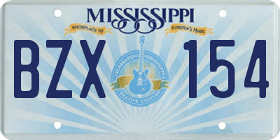MS license plate BZX154