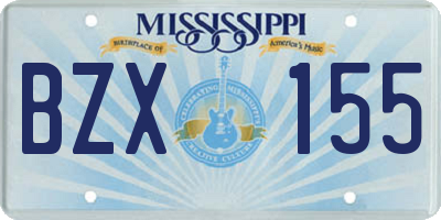 MS license plate BZX155