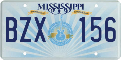 MS license plate BZX156