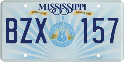MS license plate BZX157