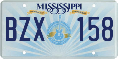 MS license plate BZX158