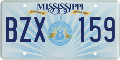 MS license plate BZX159