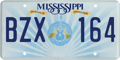 MS license plate BZX164