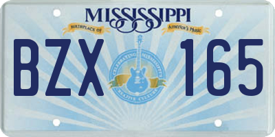 MS license plate BZX165