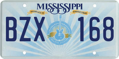 MS license plate BZX168