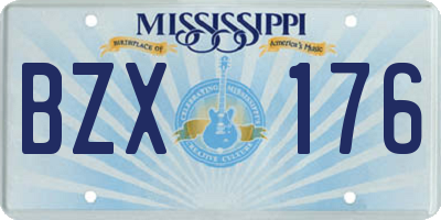MS license plate BZX176