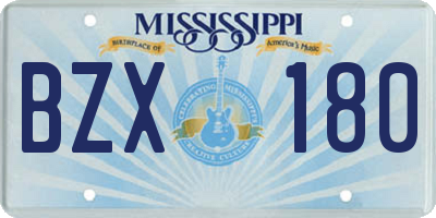 MS license plate BZX180