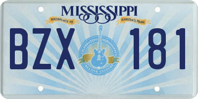 MS license plate BZX181