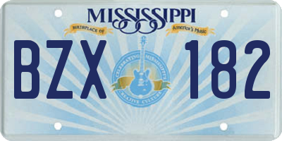 MS license plate BZX182