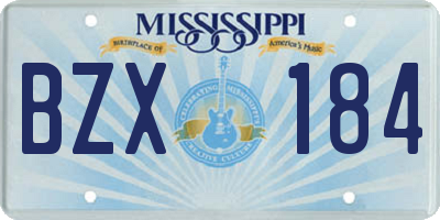 MS license plate BZX184