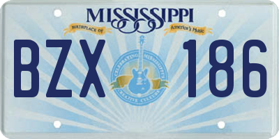 MS license plate BZX186