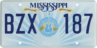 MS license plate BZX187