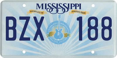 MS license plate BZX188