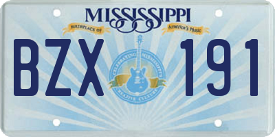 MS license plate BZX191