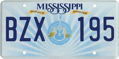 MS license plate BZX195