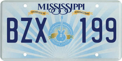 MS license plate BZX199