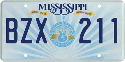 MS license plate BZX211