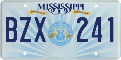 MS license plate BZX241