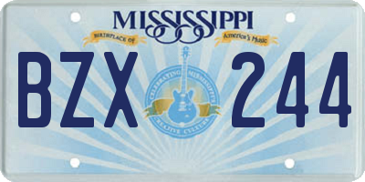 MS license plate BZX244