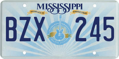 MS license plate BZX245