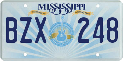 MS license plate BZX248