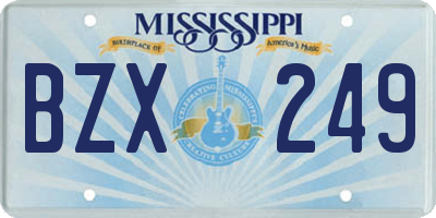 MS license plate BZX249