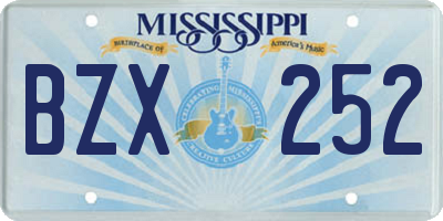MS license plate BZX252