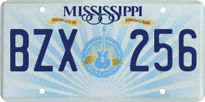 MS license plate BZX256