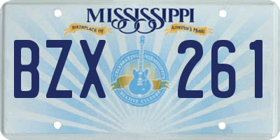 MS license plate BZX261